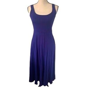 Lush midi dress sleeveless purple blue scoop neck size small